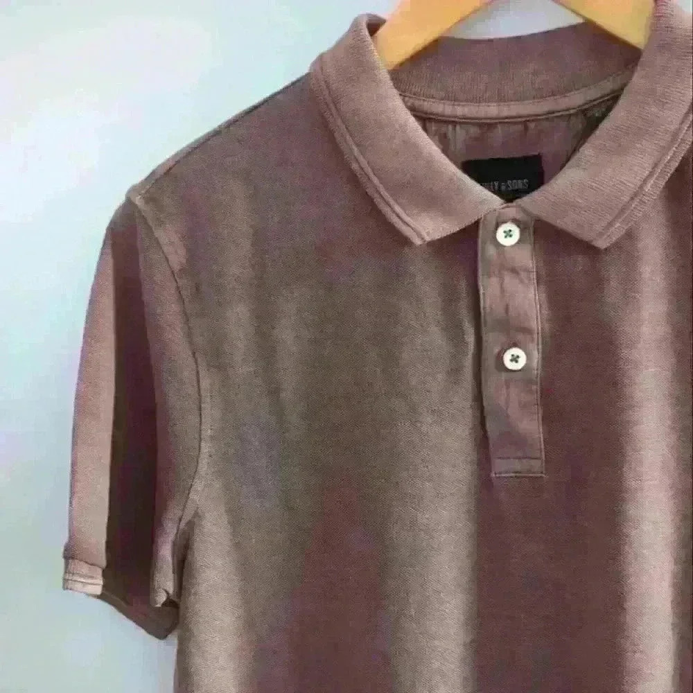 ONLY & SONS | Men's Brown Washed Onstravis Slim  SS Cotton Polo - Picture 2 of 6